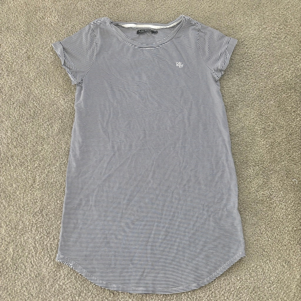 EUC L Lauren Ralph Lauren Black Label Sleeveless Striped Nightgown | Med